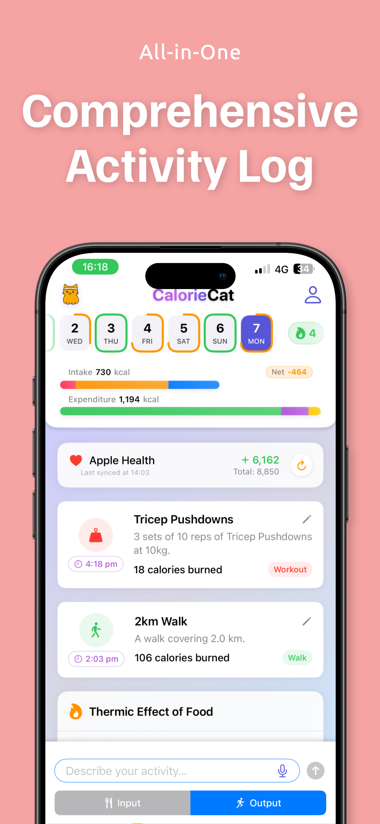 CalorieCat App Screenshot 2